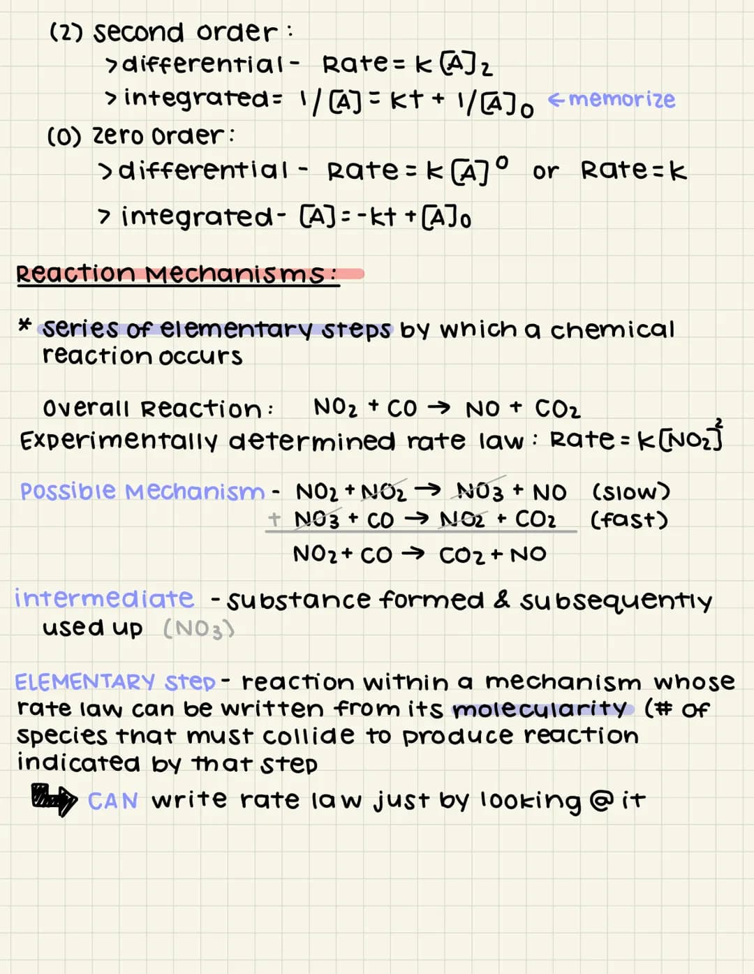 Integrated Rate Law :
Integrated rate law shows us the relationship
between concentration & time
(1) First order -
> differential-
>integrat