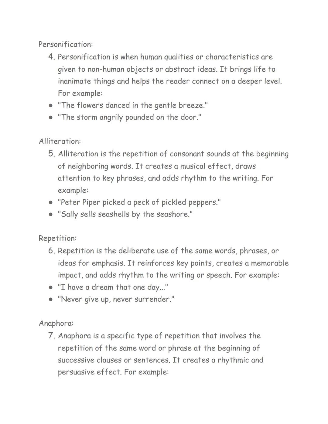 Rhetorical Devices:
Rhetorical devices are powerful tools that writers and speakers use to
enhance their communication and persuade their au