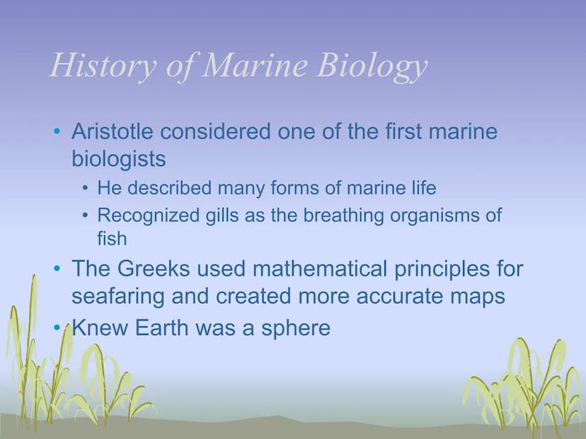 The Science of Marine Biology
UNIT 1
Intro video What is Marine Biology
Scientific study of organisms of the seas
●
W What is Oceanography?
