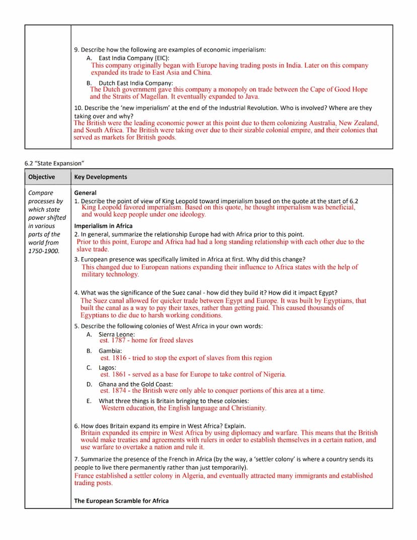 Name:
Mia Oberlander
Vocabulary for Sections 6.1-6.3
Key term/event
APWH | Unit 6 Sections 6.1-6.3 "Rationales for Imperialism," "State Expa
