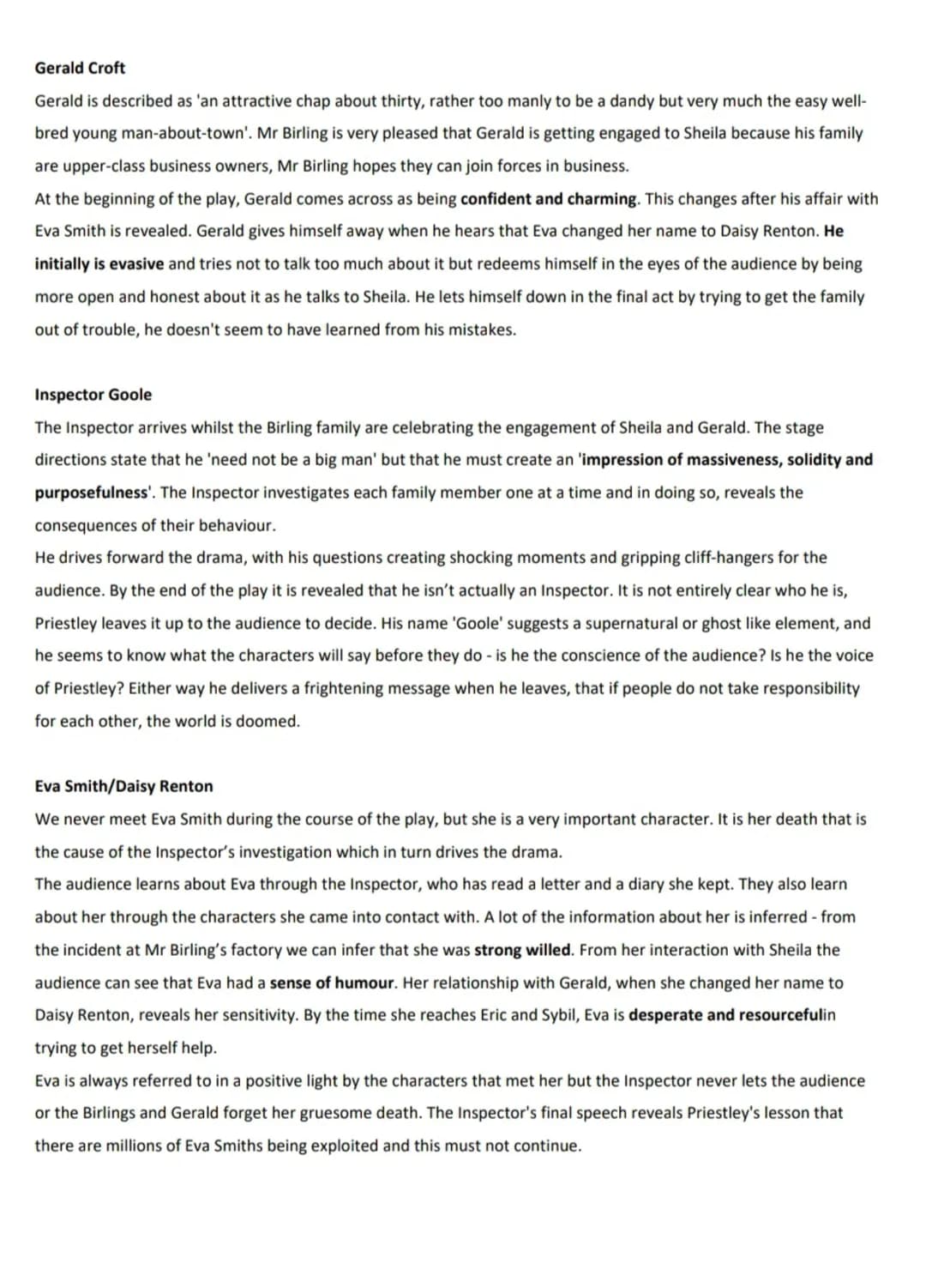 Characters
Mr Arthur Birling
Mr Birling is the head of the Birling household. He has made himself very wealthy by being a 'hard-headed' busi