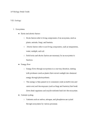 Know AP Biology Exam Study Guide: 8. Ecology thumbnail