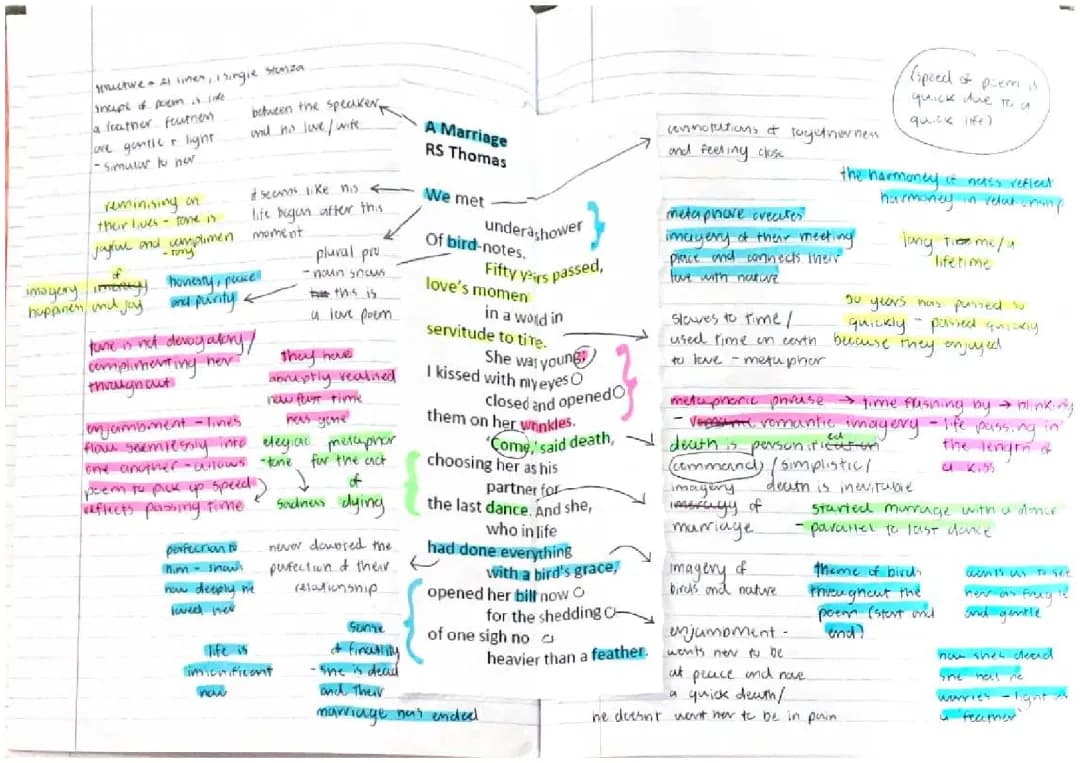 Detailed Notes and Analysis for 'A Marriage' Poem by R.S. Thomas