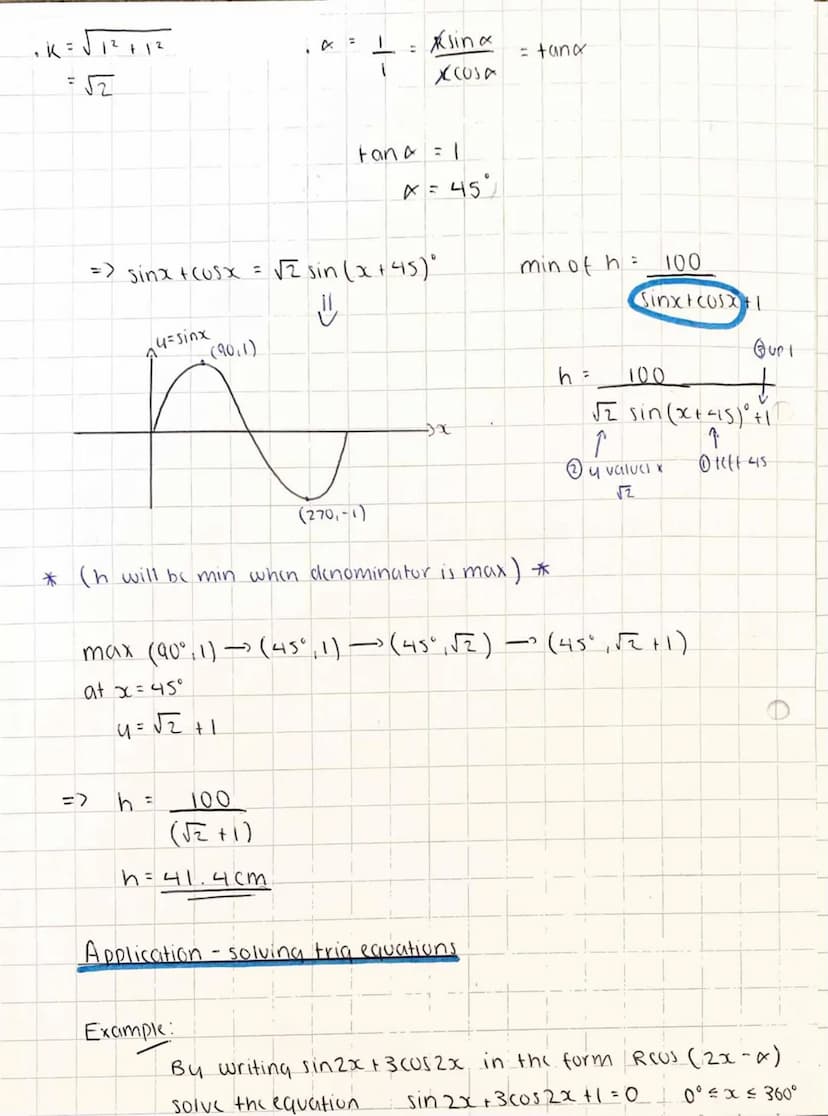 WAVE FUNCTION
Any combination of sine and cosing functions can be written in the form:
ksin (x²x) OR K COS (x + x)
↑
↑
amplituck
horizontal
