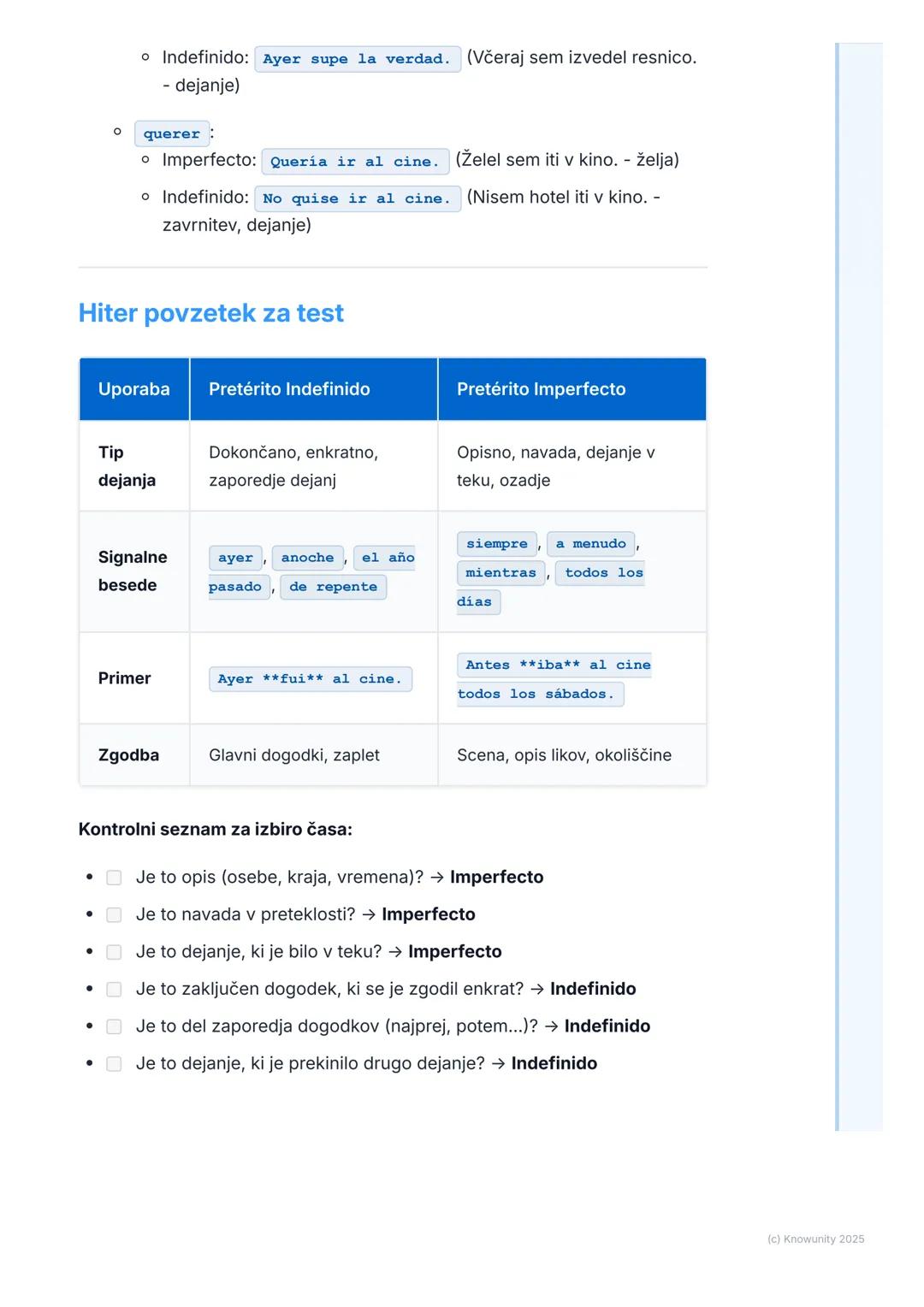 # Pretekli časi: Pretérito
# Indefinido in Imperfecto

Pregled preteklih časov: Indefinido in Imperfecto

To sta dva glavna pretekla časa v 