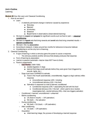 Know Unit 4 Outline: Learning thumbnail