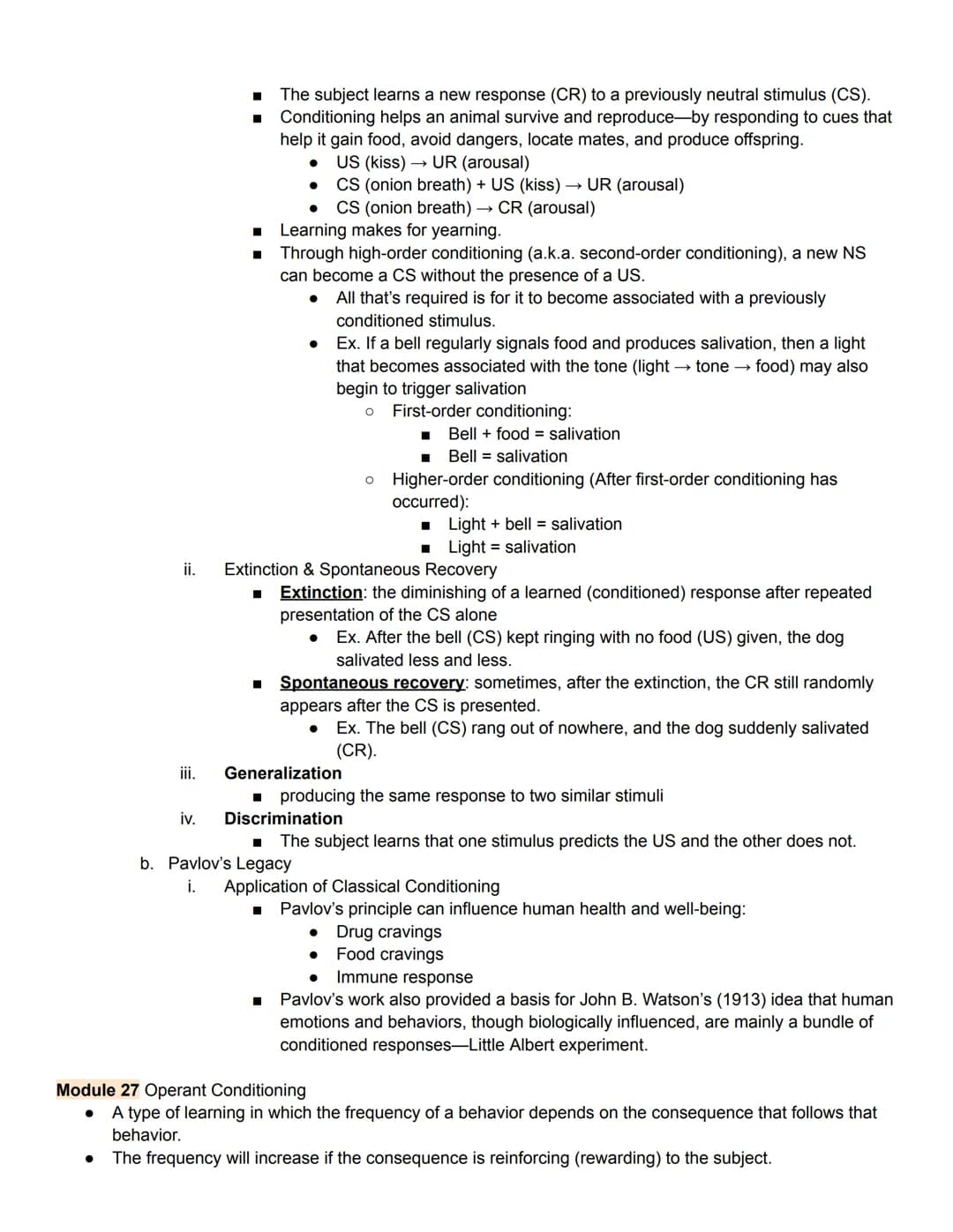 Unit 4 Outline
Learning
Module 26 How We Learn and Classical Conditioning
1. How do we learn?
Learn
●
O
■ Experiments in observations (obser
