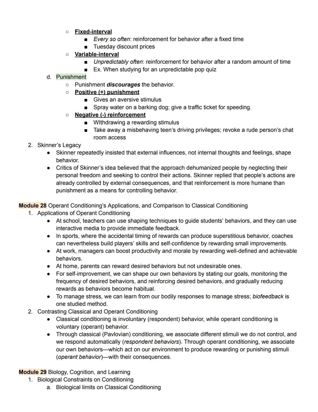 Unit 4 Outline
Learning
Module 26 How We Learn and Classical Conditioning
1. How do we learn?
Learn
●
O
■ Experiments in observations (obser