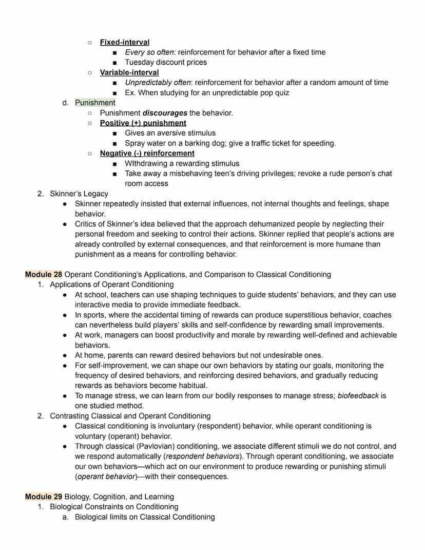 Unit 4 Outline
Learning
Module 26 How We Learn and Classical Conditioning
1. How do we learn?
Learn
●
O
■ Experiments in observations (obser