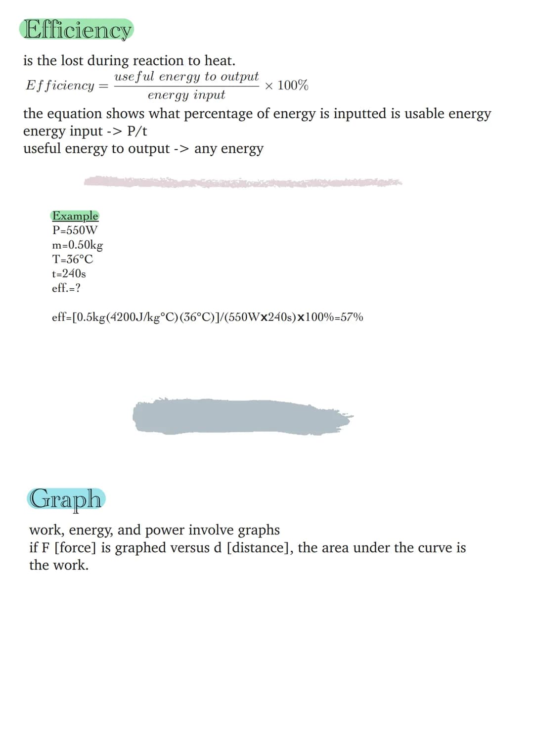Work
is the change in energy.
I.
W=Fd W(work, J [Nm]), F(force, N), d(displacement, m)
Note: The force and distance must act in the same dir