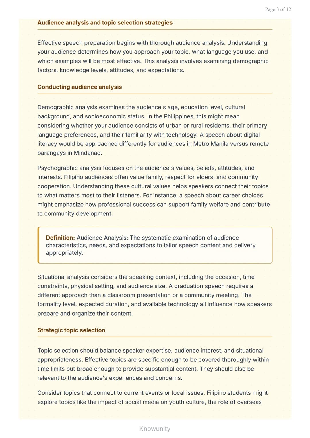 Effective Public Speaking: Speech Preparation and Organization
Master speech preparation and organization for effective
presentations
What Y