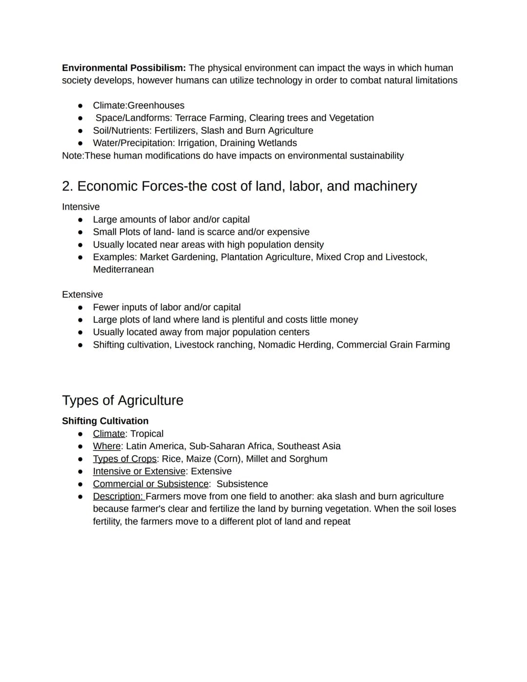5.1-Introduction to Agriculture
What factors impact the type of agriculture grown around the world?
1. The physical environment
Climate - Ag
