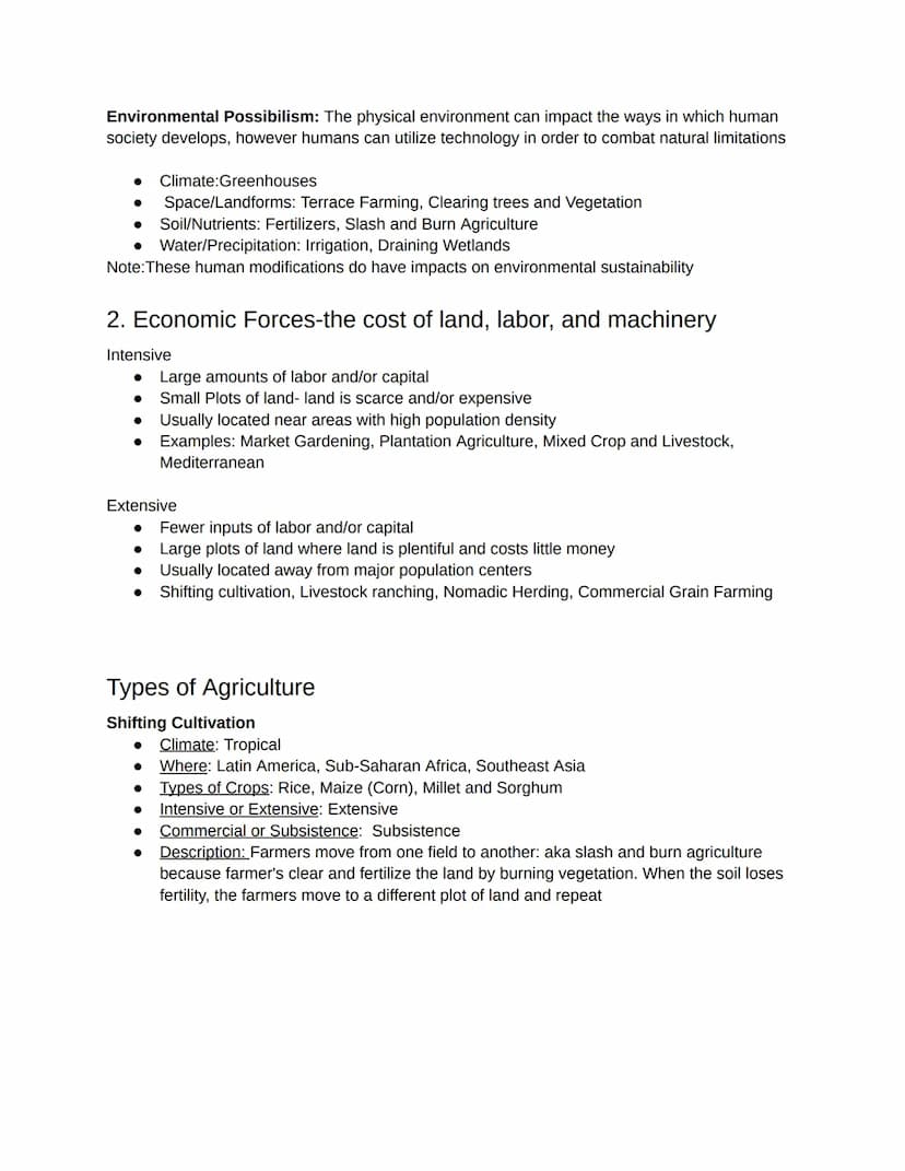 5.1-Introduction to Agriculture
What factors impact the type of agriculture grown around the world?
1. The physical environment
Climate - Ag