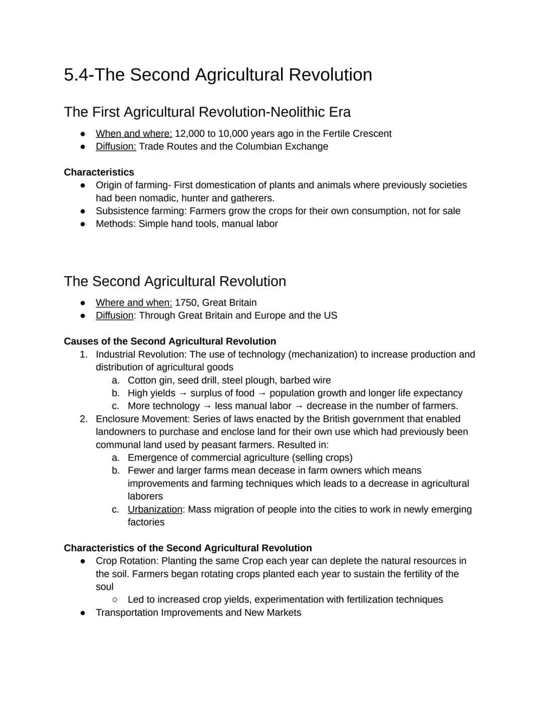 5.1-Introduction to Agriculture
What factors impact the type of agriculture grown around the world?
1. The physical environment
Climate - Ag