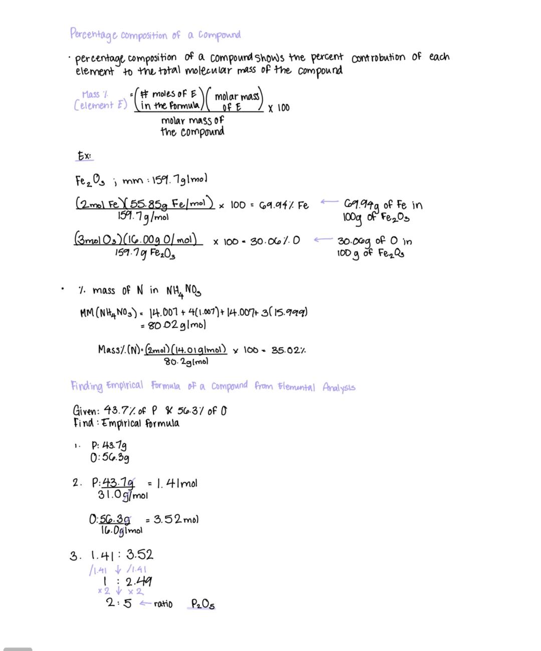percentage composition of a compound 
