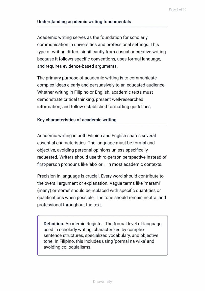 Academic and Professional Communication: Writing in Filipino
and English
Master academic writing skills in both Filipino
and English languag