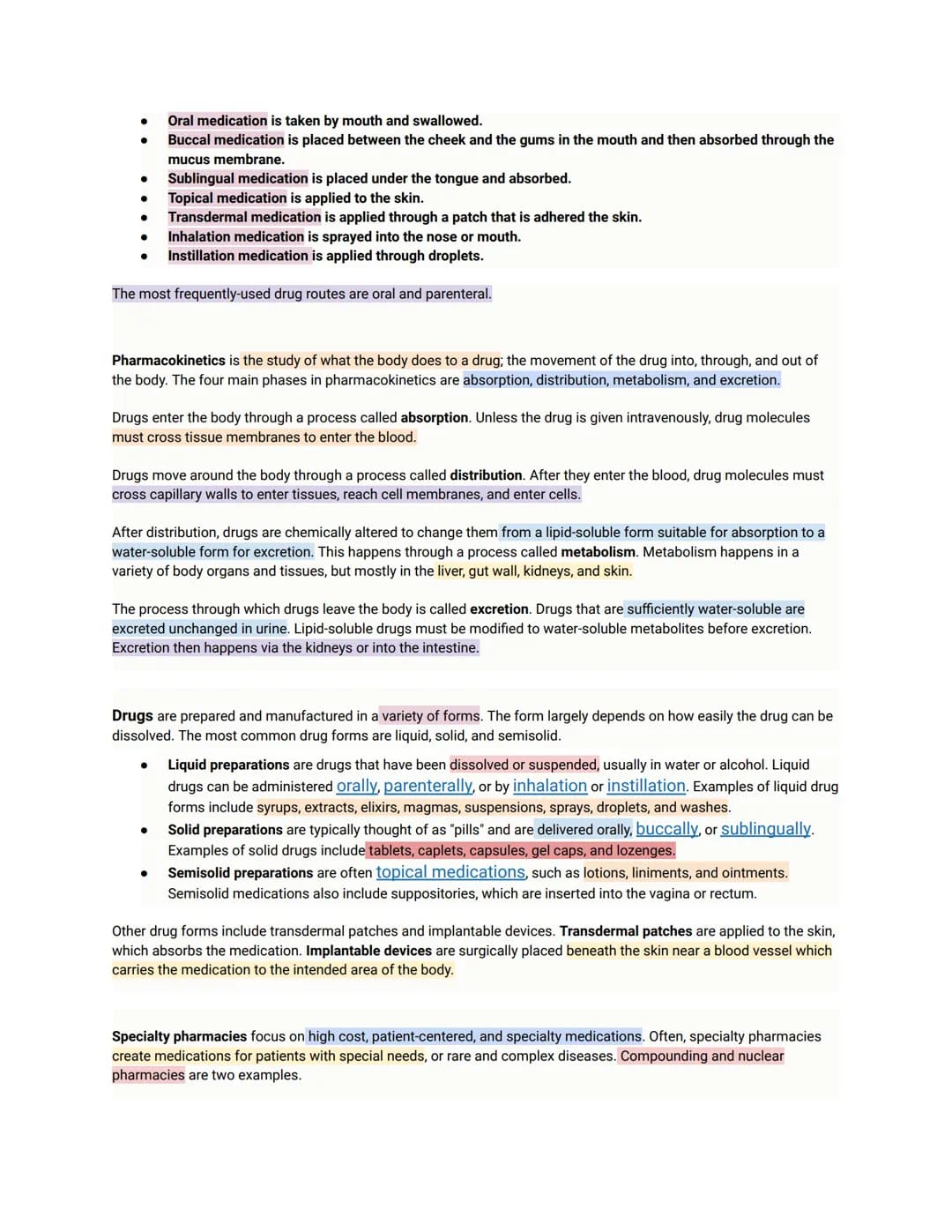 Module 1 section 2; drugs
The field of pharmacology is extensive. New forms of drugs are continually being developed, so there is always
som