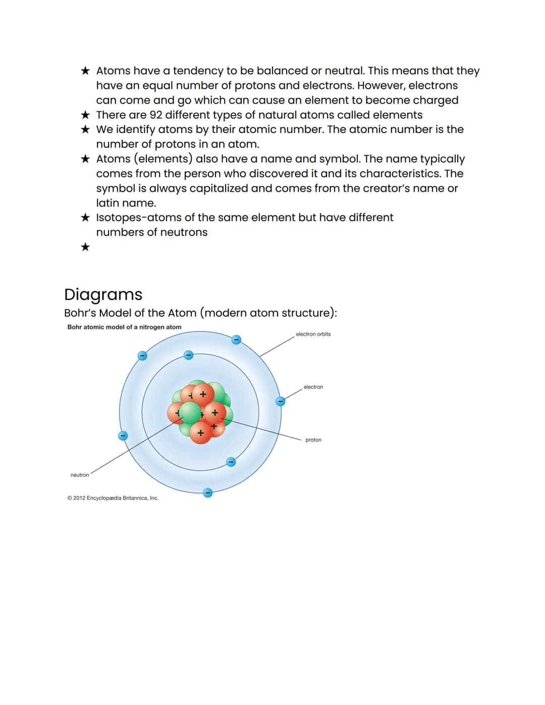 Atoms Study Guide
Vocabulary
The History of the Atom
★ Democritus (450 BC) -Ancient Greek philosopher who formulated the
atomic theory
Atom
