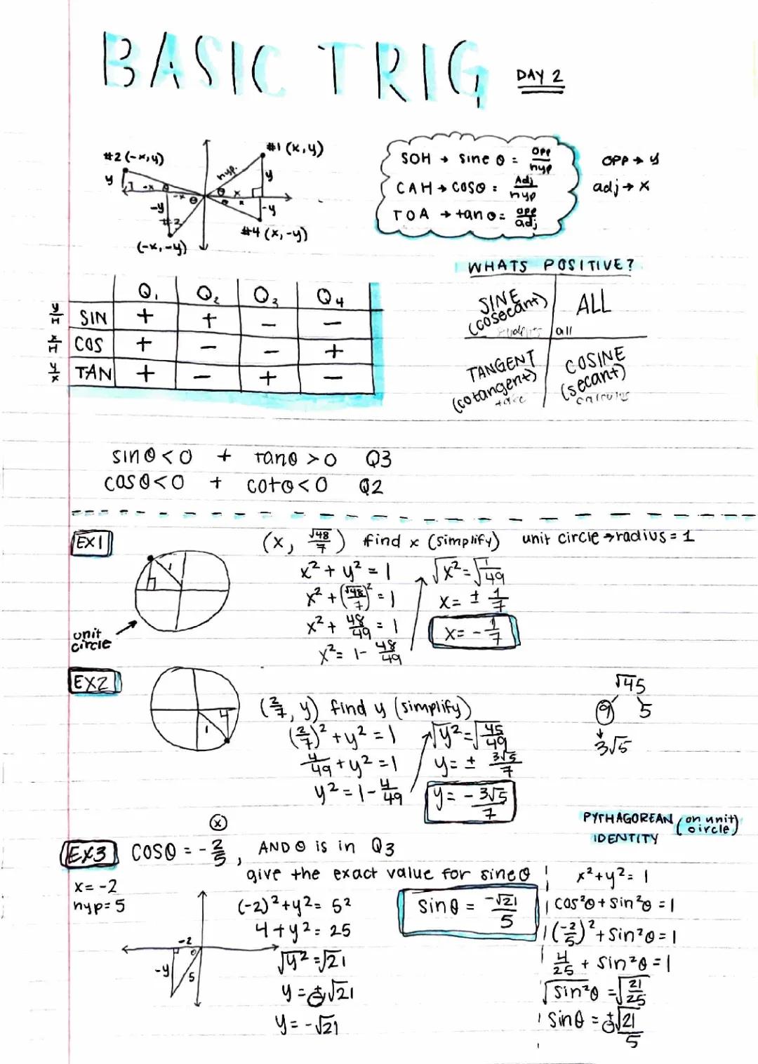 Basic Trig / Solving in Degrees and Radians
