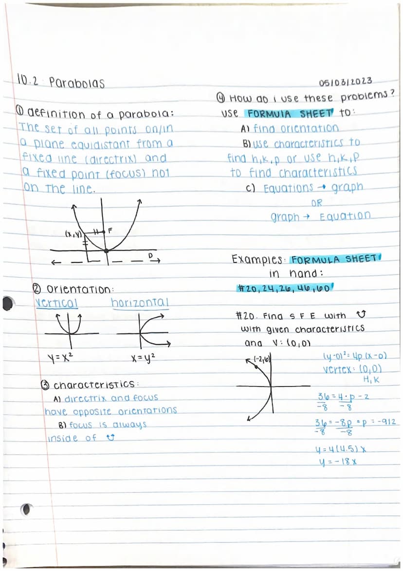 10.4 Hyperbolas
Definition:
The set of all (x, y)
-points in a plane, the
difference of whose
distances from two
fixed points is constant.
H