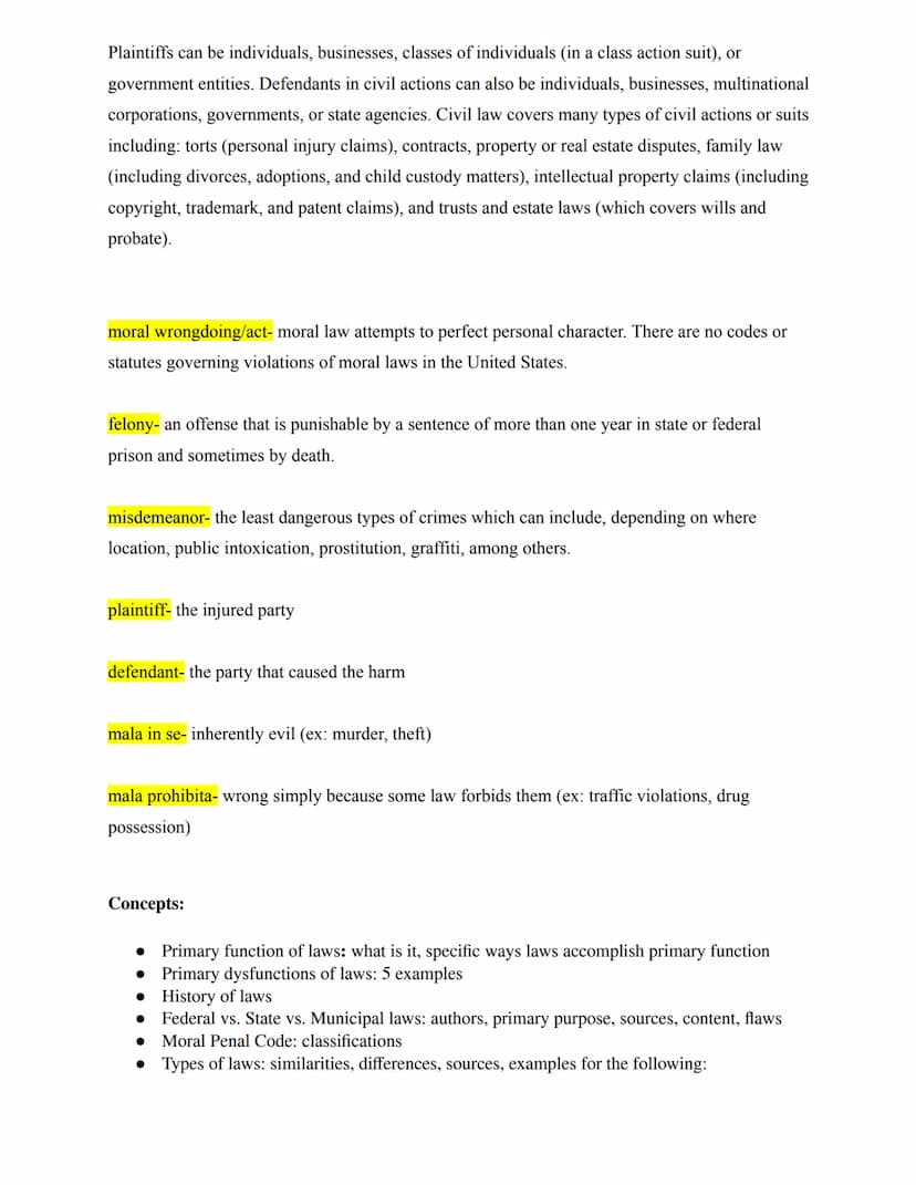 Crime & Criminal Justice: Chapter 1
Definitions:
Principles of Criminal Justice
crime- the violation of the laws of a society by a person or