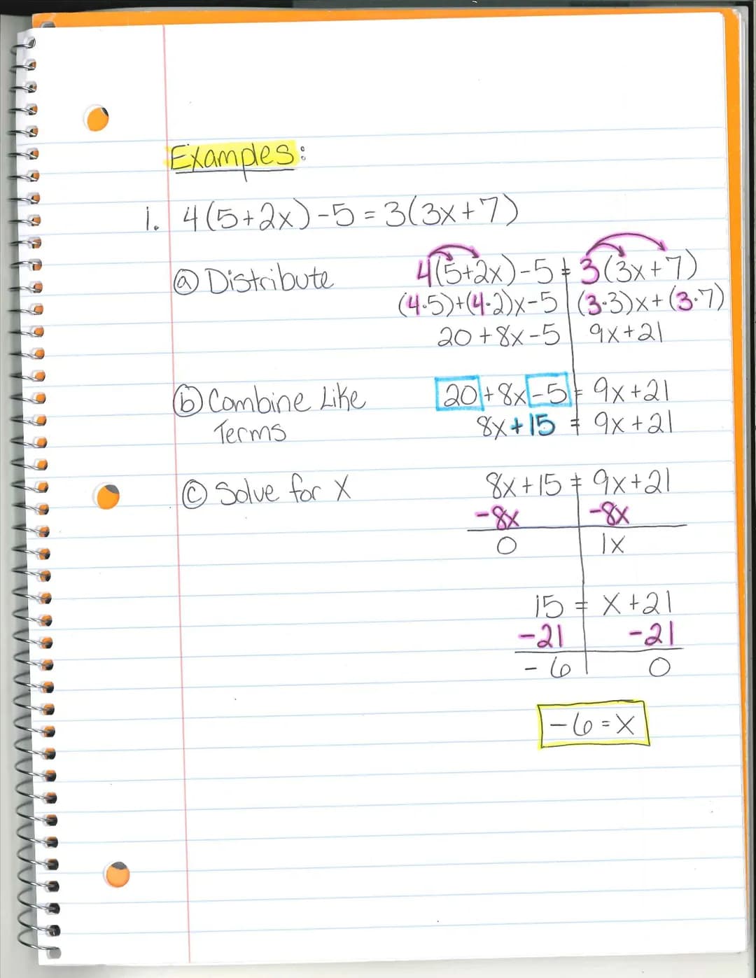 S
Multi-Step Equations (Part 2)
Number of Solutions:
when the equation
has exactly one solution.
Ex:
One Solution
Null Set
when there is no 