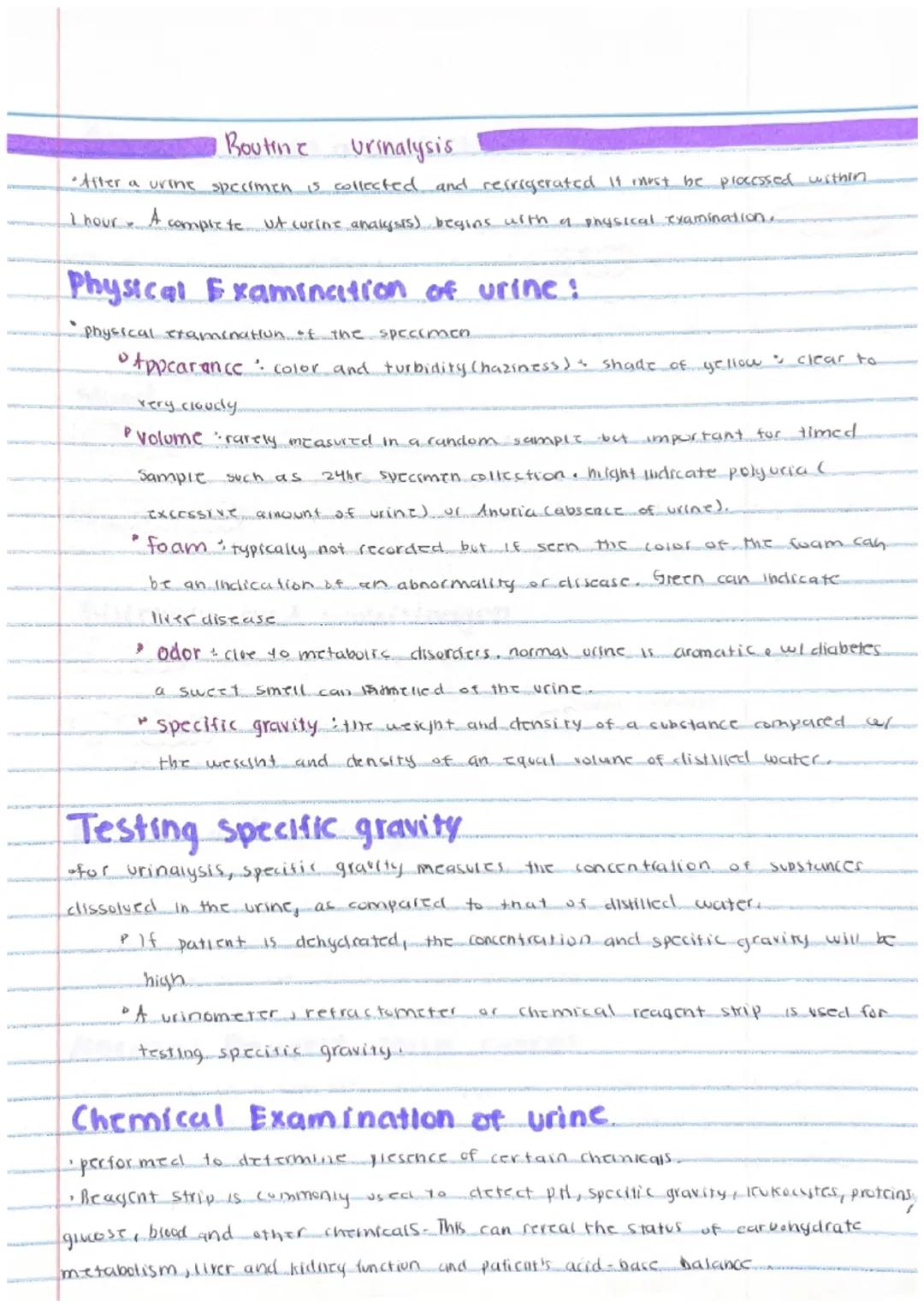 Boutine
Urinalysis
•After a urine specimen is collected and refrigerated it inust be processed within
I hour
A
complete ut curing analysis) 