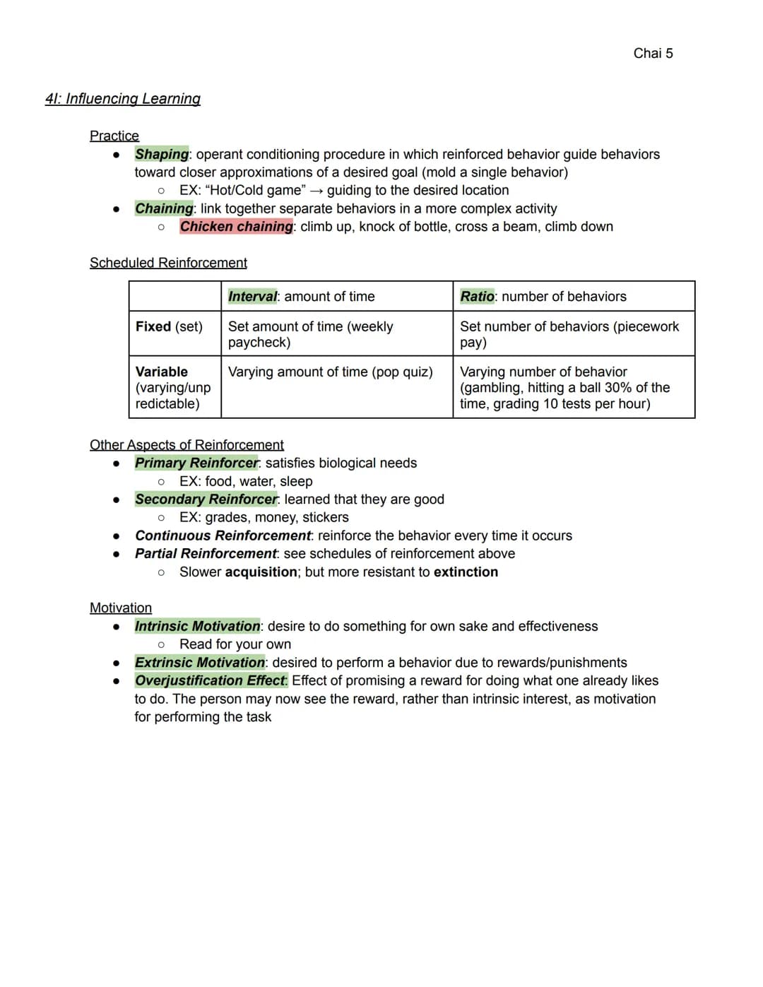 4A: Researchers
(skip)
4B: Interpret Graphs
Strong
Strength
of CR
Weak
Acquisition
(CS+US)
Time
4C-D: Types of Learning
Unit 4: Learning (7-