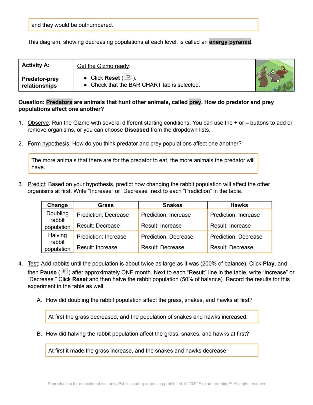 ël Gizmos
Name: Katie Whitson
Student Exploration: Food Chain
Directions: Follow the instructions to go through the simulation. Respond to t