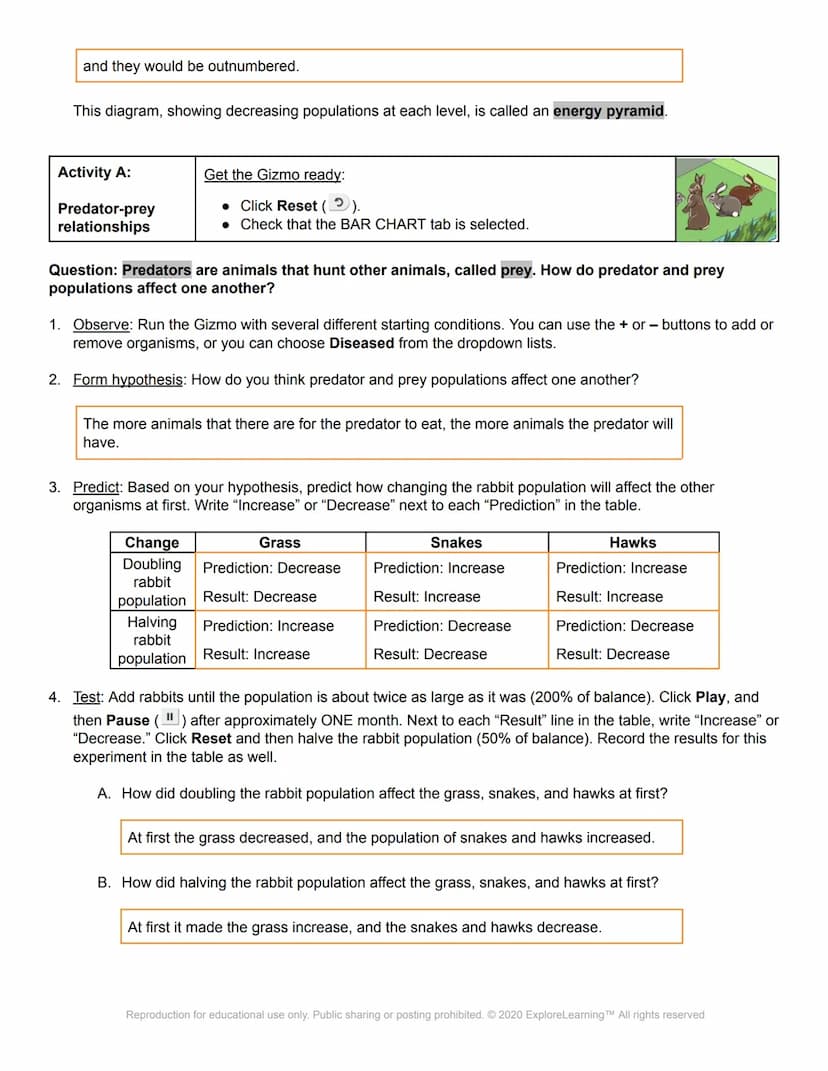 ël Gizmos
Name: Katie Whitson
Student Exploration: Food Chain
Directions: Follow the instructions to go through the simulation. Respond to t