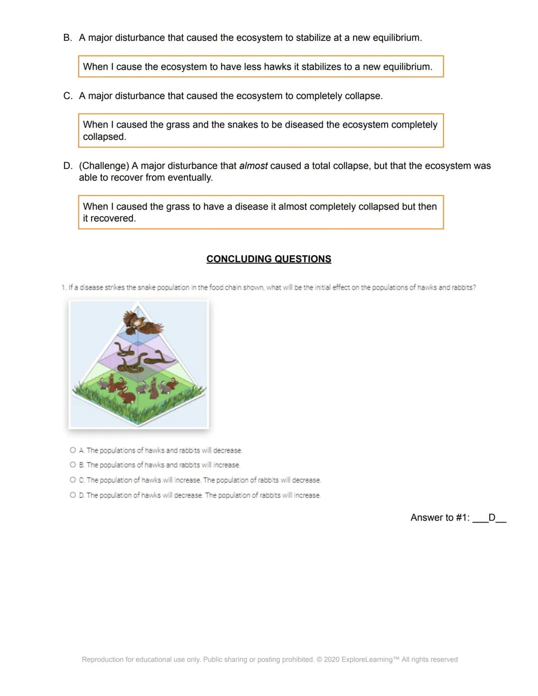 ël Gizmos
Name: Katie Whitson
Student Exploration: Food Chain
Directions: Follow the instructions to go through the simulation. Respond to t