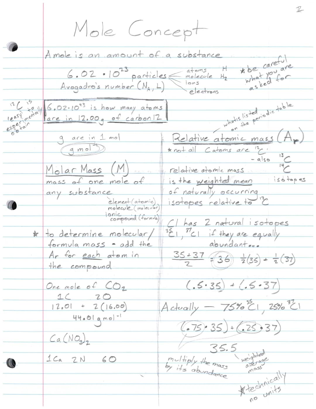 The Mole
A mole is a unit for the amount of something
1 mole = 6.02.18 of something
`Avogadro's number
it is useful because.
we cannot see i