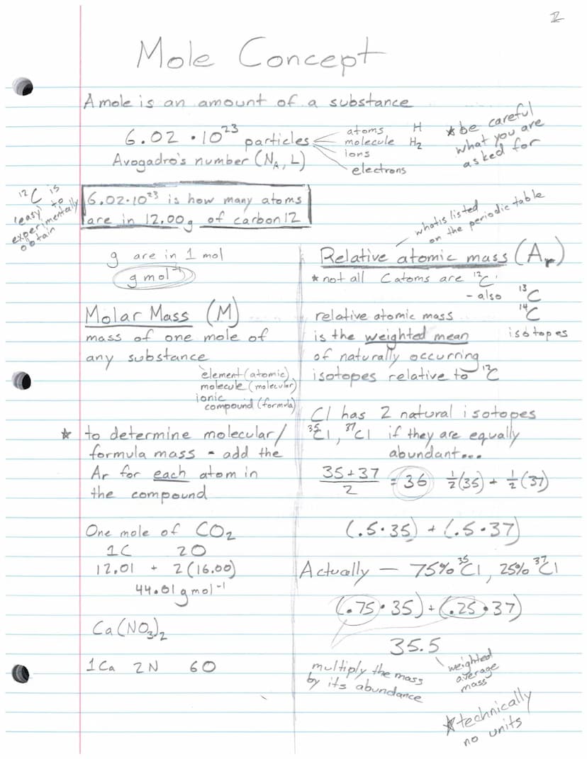The Mole
A mole is a unit for the amount of something
1 mole = 6.02.18 of something
`Avogadro's number
it is useful because.
we cannot see i