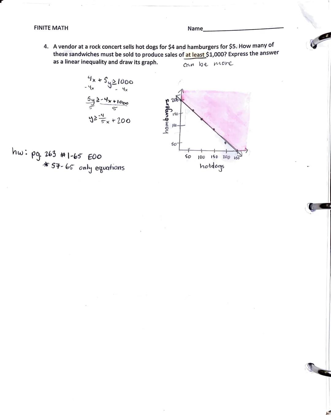 Examples:
1. Graph 6x-3y > 18
ty
2. Graph.
5.1 Notes- Linear Inequalities in Two Variables
a. y < 4
ty
7
+
+
A
X
6x-3y 18
-6x
- 6x
-3y>-6x+1