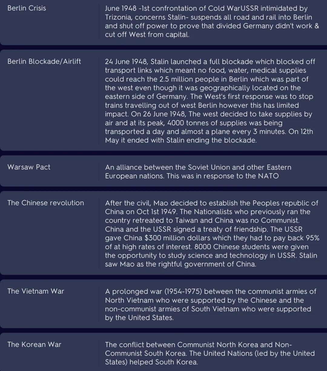 Berlin Crisis
June 1948 -1st confrontation of Cold WarUSSR intimidated by
Trizonia, concerns Stalin- suspends all road and rail into Berlin
