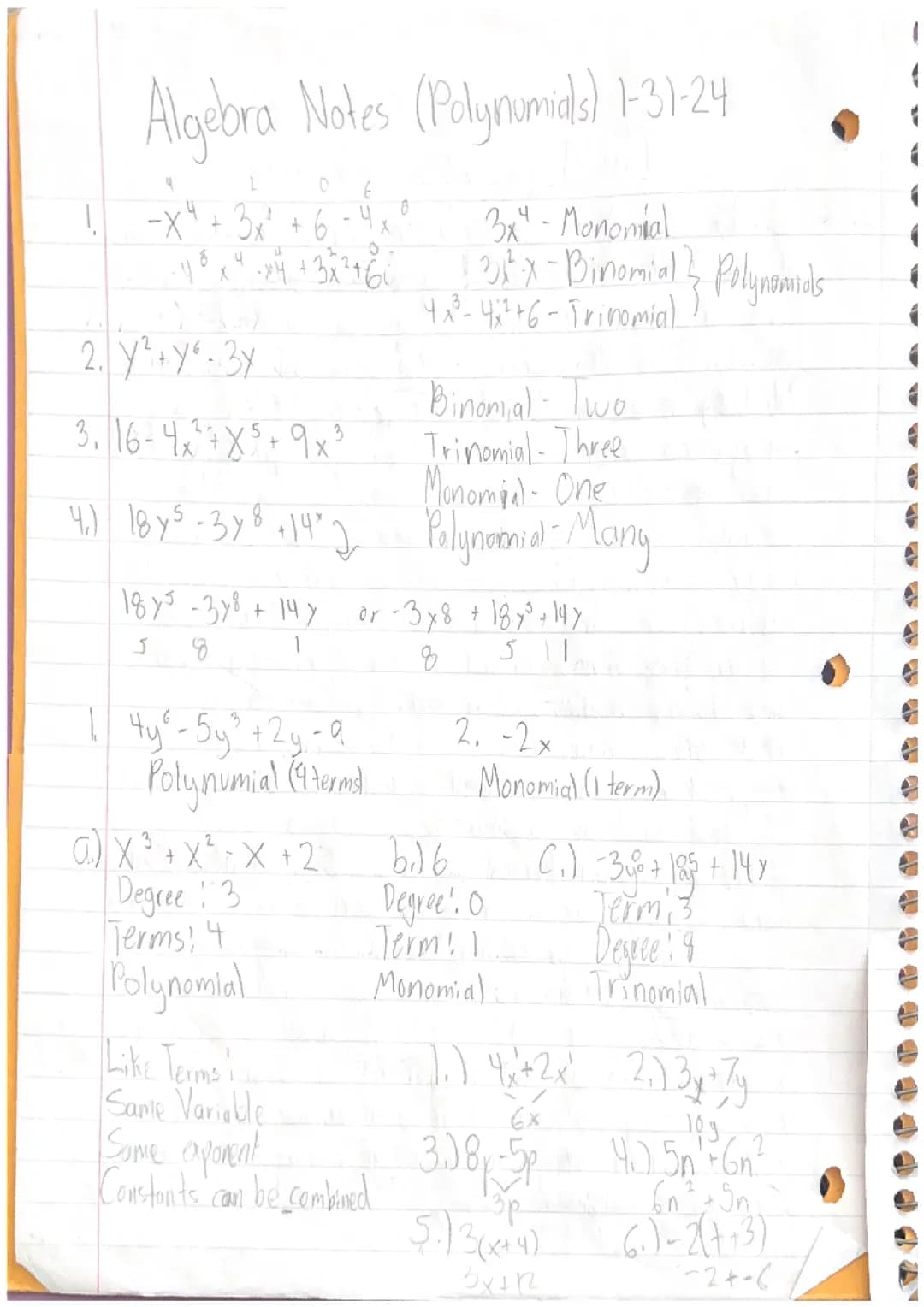 Algebra 1 Notes