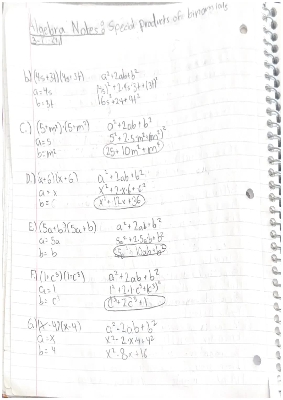 Algebra Notes (Polynomials) 1-31-24
५.
L
0 6
-X'
+
3x² + 6-4
X
· 48 x 4 · x 4 + 3 x² + 60
3х4 - Monomial
131tx - Binomial } Polynamids
4x³- 