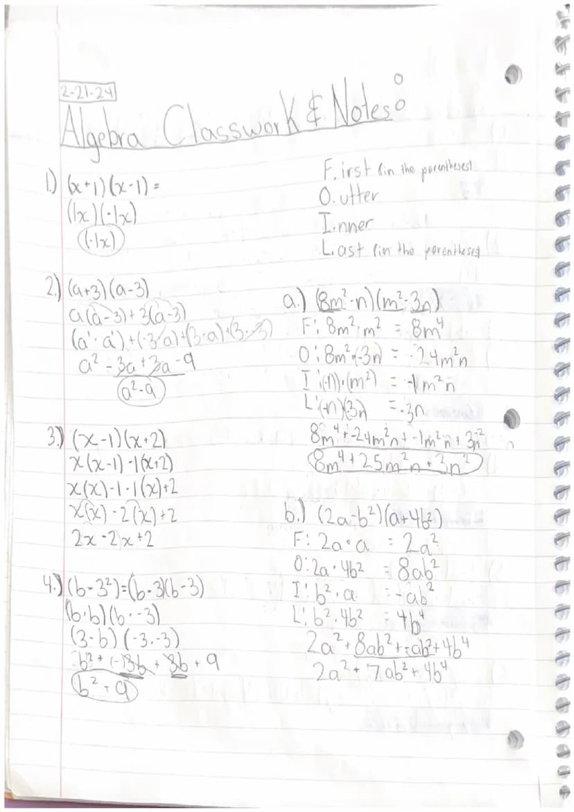 Algebra Notes (Polynomials) 1-31-24
५.
L
0 6
-X'
+
3x² + 6-4
X
· 48 x 4 · x 4 + 3 x² + 60
3х4 - Monomial
131tx - Binomial } Polynamids
4x³- 