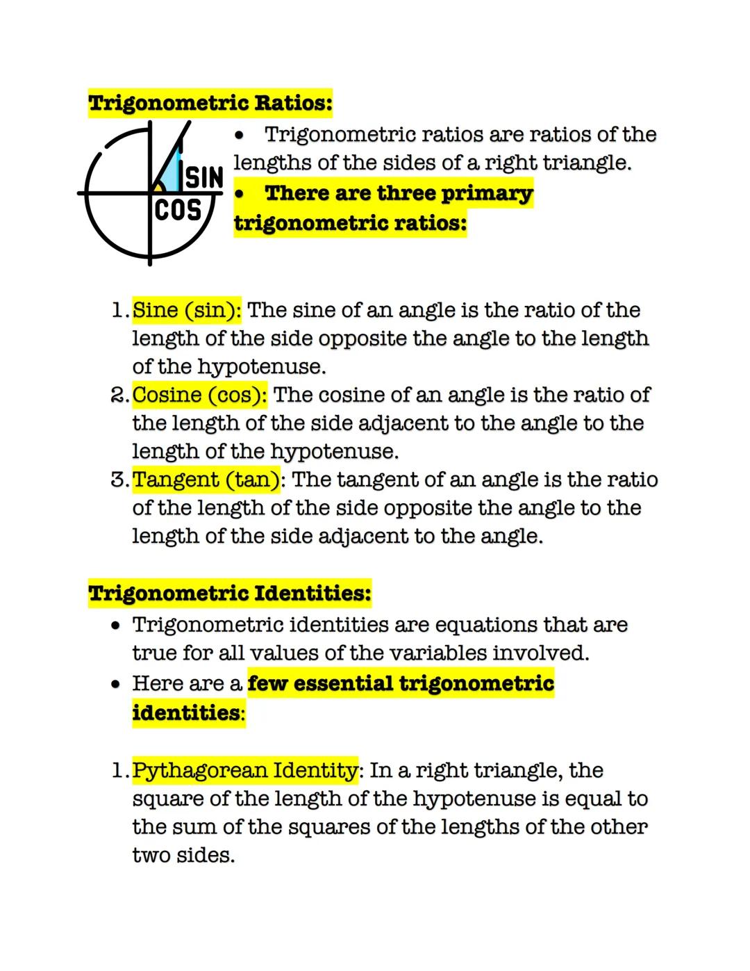 Title: Trigonometry and More...
Introduction:
Trigonometry is a branch of
mathematics that deals with the
relationships between the angles
a