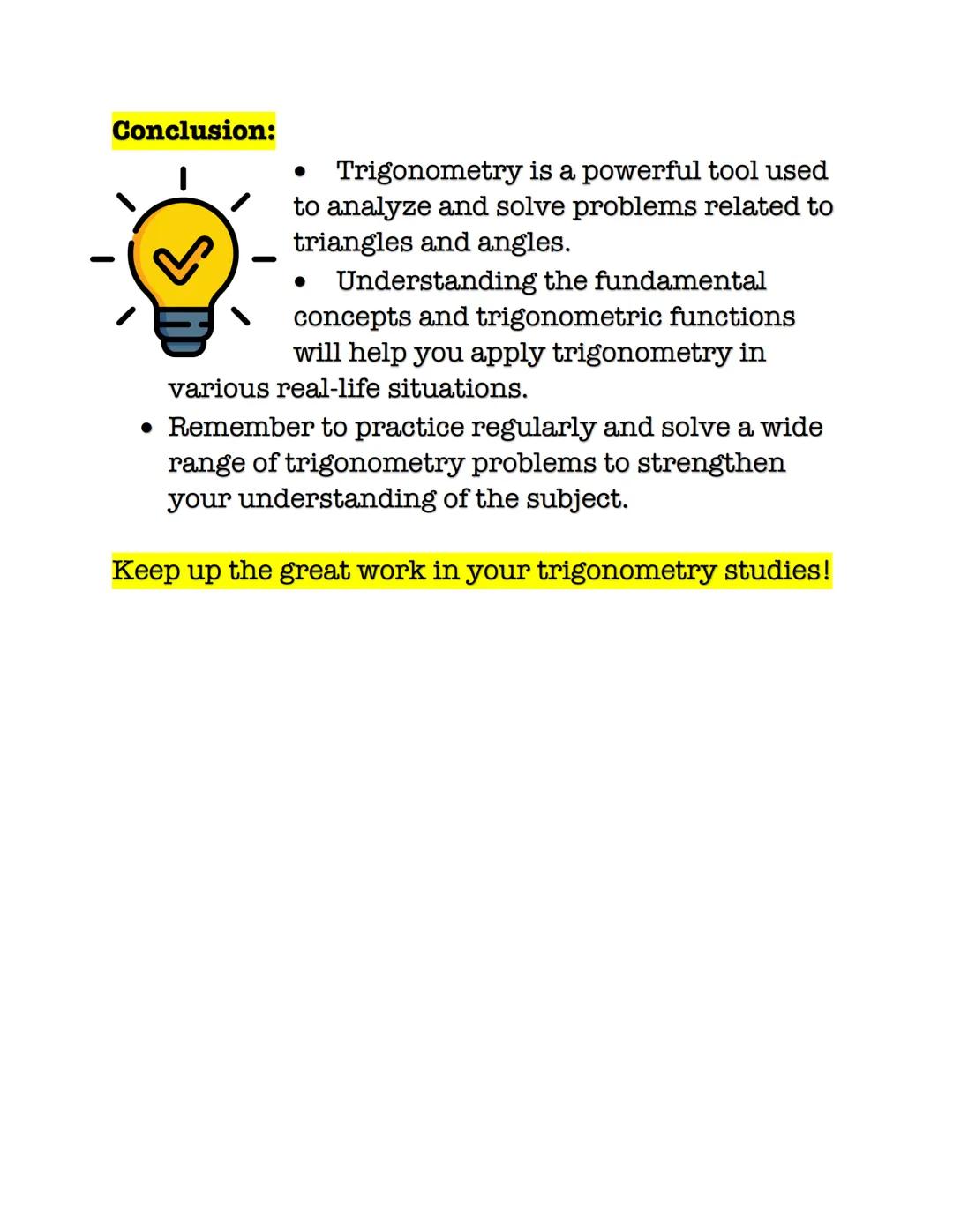 Title: Trigonometry and More...
Introduction:
Trigonometry is a branch of
mathematics that deals with the
relationships between the angles
a