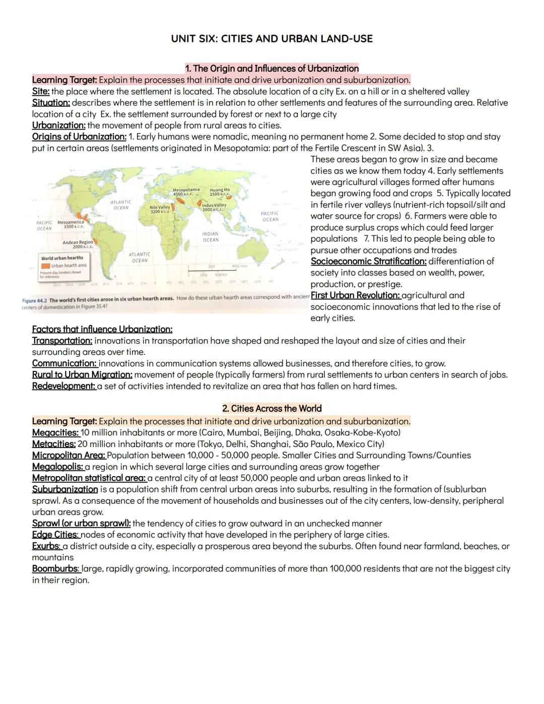 
<p>The Origin and Influences of Urbanization can be traced back to the early settlements that originated in Mesopotamia in SW Asia. At this