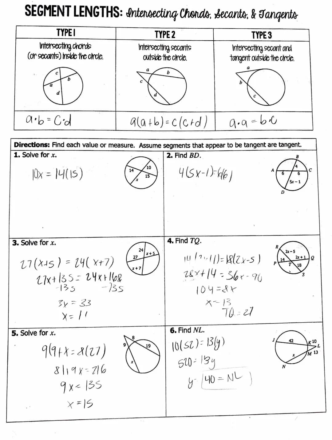 Algebraic Segment length 