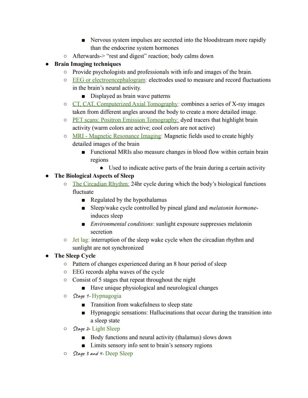 Unit 2: Biopsychology
The biological roots of behavior and thought. It connects the brain, nervous system, and
neurotransmitters to thoughts