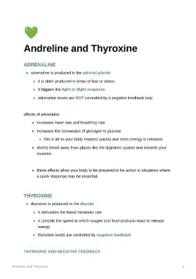 Know gcse biology - adrenaline and thyroxine thumbnail