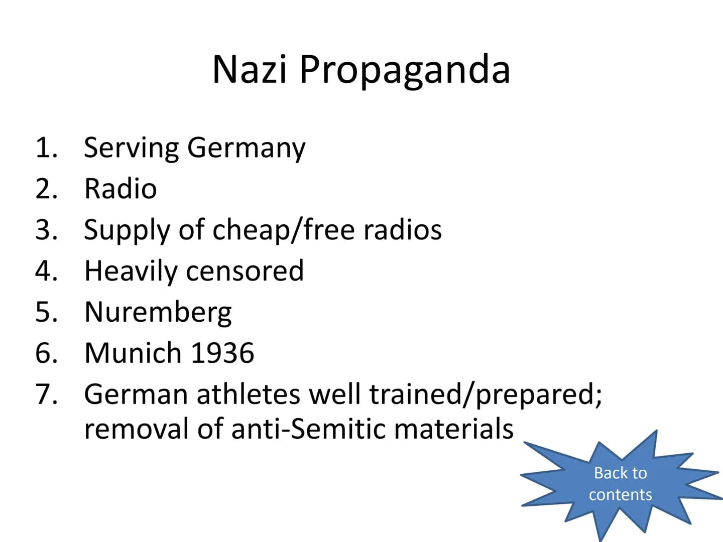 Nazi Germany: 1933-45
Revision Guide Contents
Hitler's Rise to Power - questions - answers
Nazi Propaganda – questions - answers
-
Nazi Inti