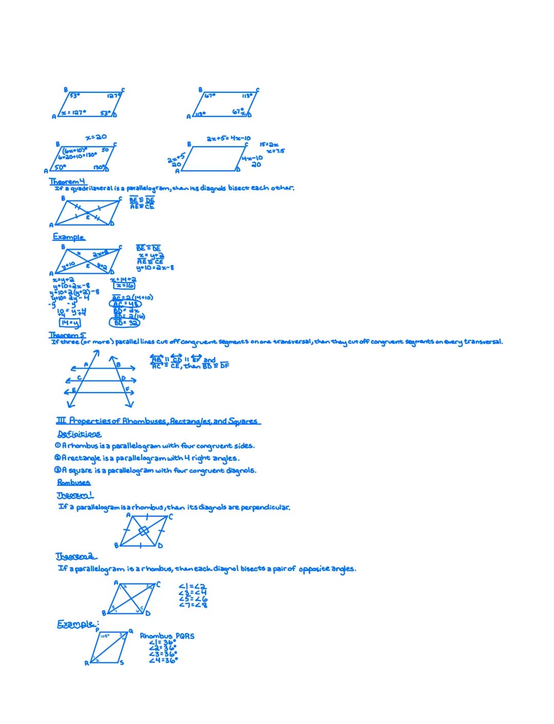 I. The Polygon Angle-Sum Theorems
(any number of gides)
The sum of the measures of the interior angles of an n-gon is: (n-2) 180
Example
กะไ