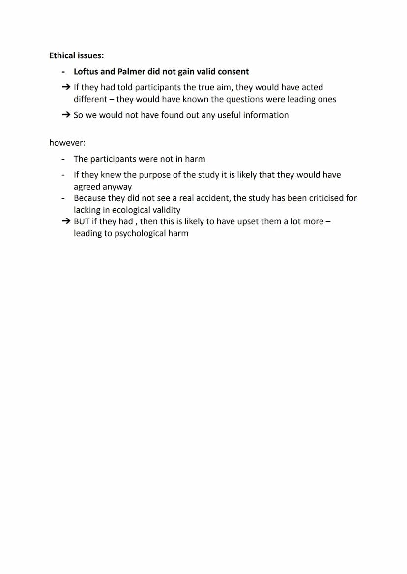 Cognitive therapy - loftus and palmer
(Eye witness testimony)
One explanation for why EWT is inaccurate is that the police or other
official