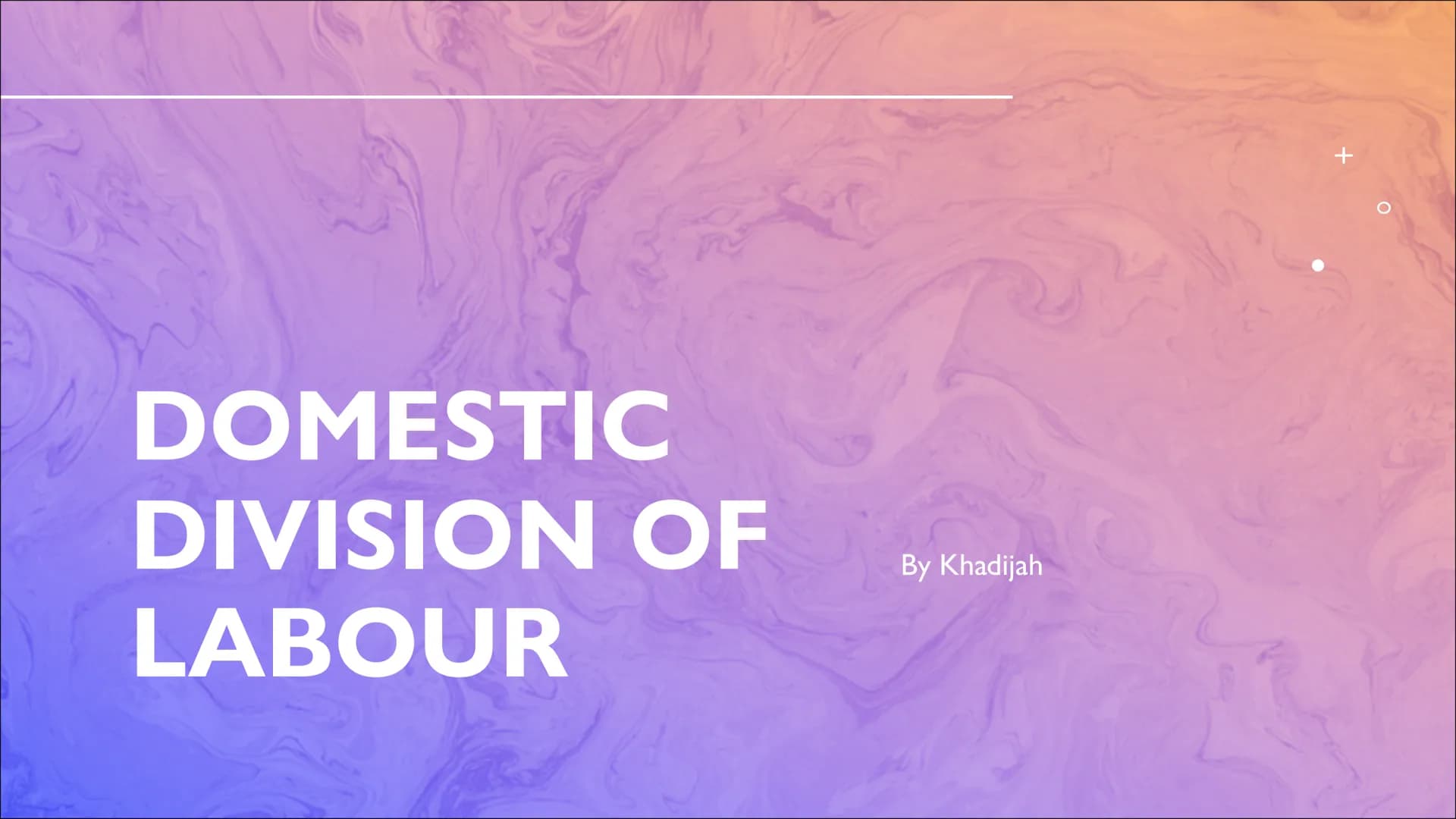 DOMESTIC
DIVISION OF
LABOUR
By Khadijah
+ +
Parsons'
View
●
Husband has an instrumental role -
success at work means he can financially
supp