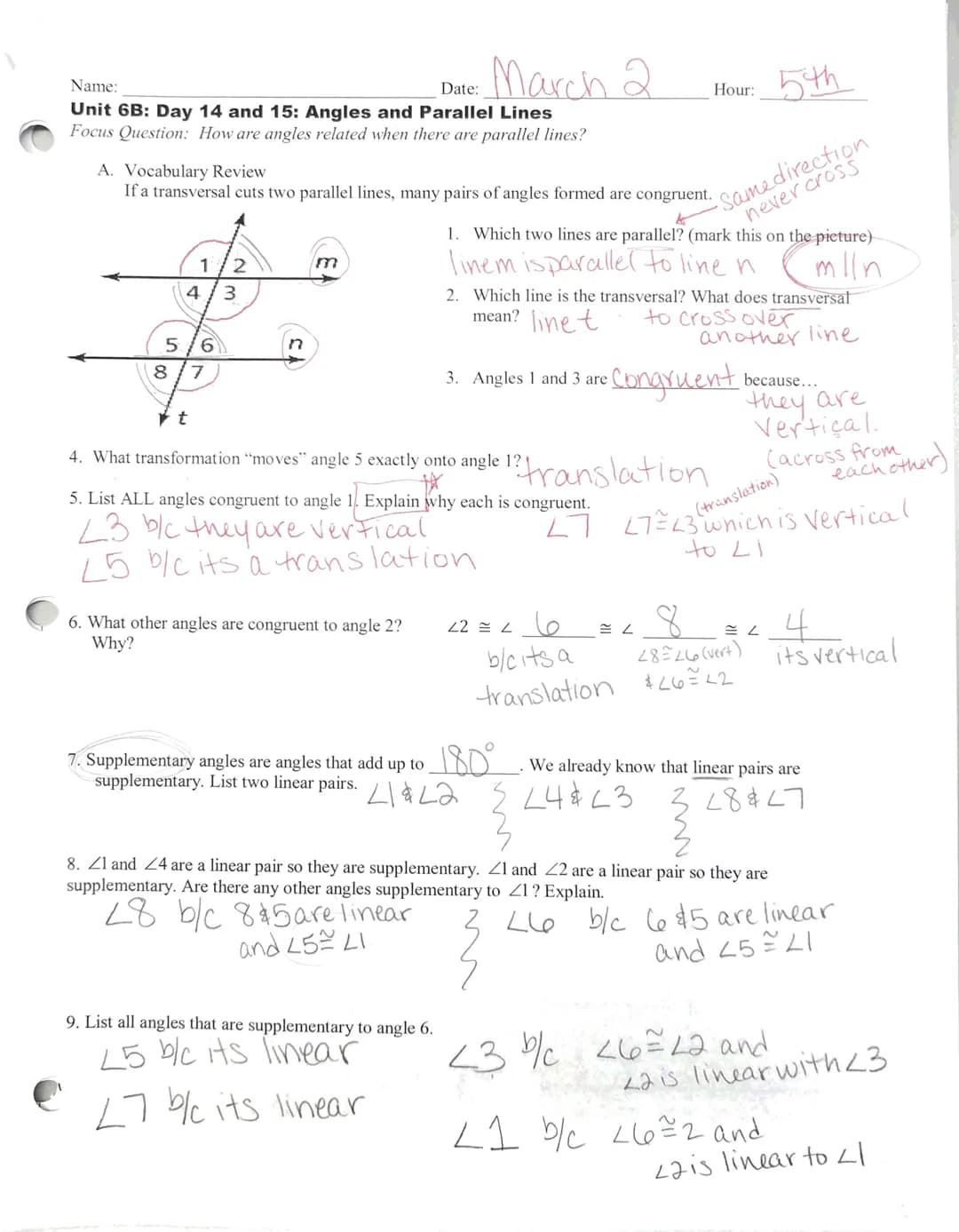 Cool Angles: Transversals, Parallel Lines, and Finding Missing Measures