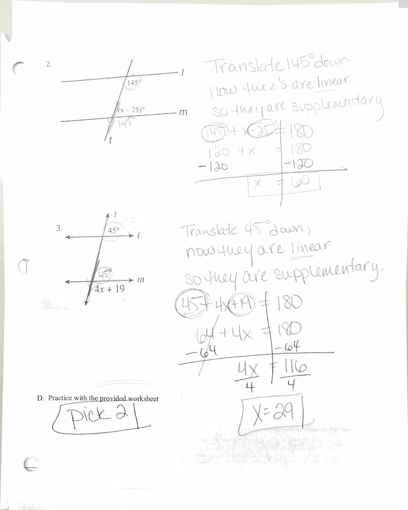 Name:
Date:
Unit 6B: Day 14 and 15: Angles and Parallel Lines
Focus Question: How are angles related when there are parallel lines?
A. Vocab